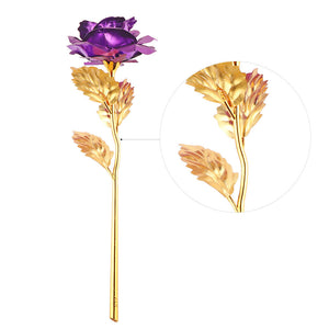 24k Gold Foil Plated Rose Dipped Rose Artificial Flower Creative Gift For Valentine's Day Craft Birthday Home Decoration