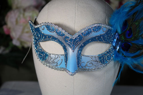 Mardi Gras Eye Mask with feather