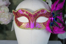 Mardi Gras Eye Mask with feather