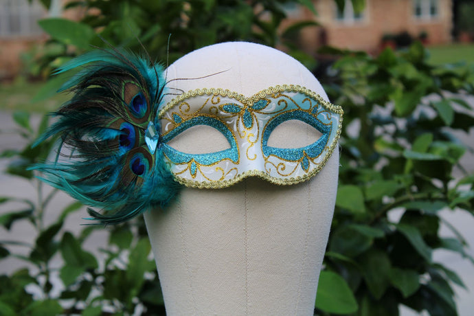 Eye Mask with peacock feather