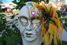Venetian Style (Half) Mask w/ Peacock Feathers