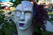 Venetian Style (Half) Mask w/ Peacock Feathers