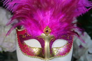 Venetian Style with 3 feather Mask