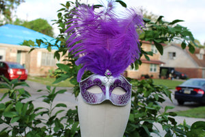 Venetian Style with 3 feather Mask