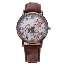 Retro Unisex Men Women Watch World Map Design Analog Quartz Watch