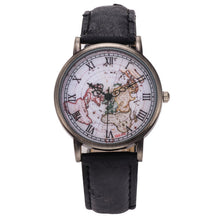 Retro Unisex Men Women Watch World Map Design Analog Quartz Watch