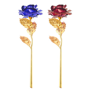 24k Gold Foil Plated Rose Dipped Rose Artificial Flower Creative Gift For Valentine's Day Craft Birthday Home Decoration